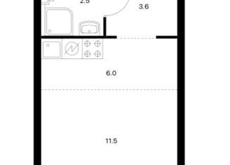 Продается квартира студия, 23.6 м2, Москва, ЖК Перовское 2, жилой комплекс Перовское 2, 1.1