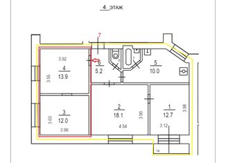 Продажа комнаты, 73 м2, Москва, 1-й Щипковский переулок, 13/15, метро Серпуховская