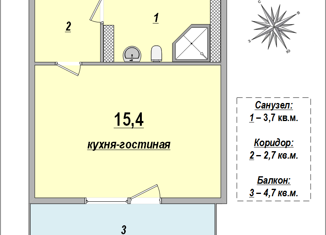 Продажа квартиры студии, 22 м2, Санкт-Петербург, Славянская улица, 8, муниципальный округ Рыбацкое