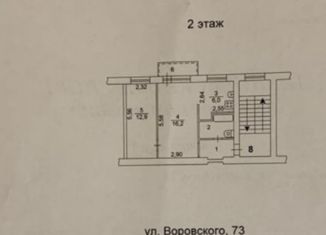 Продам двухкомнатную квартиру, 44 м2, Челябинская область, улица Воровского, 73