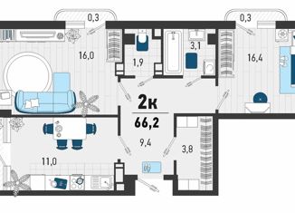 Продам двухкомнатную квартиру, 66.2 м2, село Агой, Конечная улица, 4