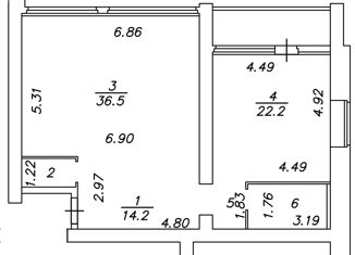 Продам 2-ком. квартиру, 86.4 м2, Вологда, Пригородная улица, 16Б, 5-й микрорайон