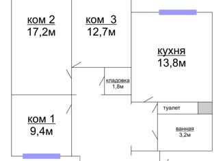 Продам трехкомнатную квартиру, 80 м2, Санкт-Петербург, метро Гражданский проспект, проспект Маршака, 16к4