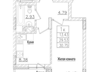 Продается 1-комнатная квартира, 30.2 м2, Новосибирск, Покатная улица, 55А, ЖК На Покатной