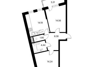 Продажа 2-ком. квартиры, 63 м2, Санкт-Петербург, метро Проспект Ветеранов, Балтийский бульвар, 4