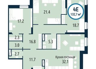 Продам трехкомнатную квартиру, 132.7 м2, Тюмень, улица Мельникайте, 30к4