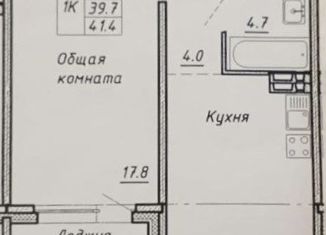 Продам однокомнатную квартиру, 39.5 м2, Новосибирск, улица Александра Чистякова, 22, метро Студенческая
