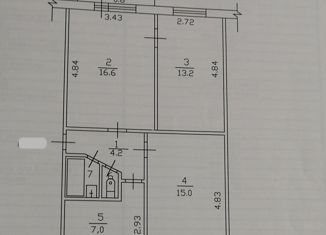 3-комнатная квартира на продажу, 59 м2, Набережные Челны, улица Комарова, 1