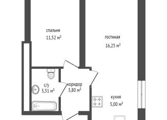 Продается двухкомнатная квартира, 40.1 м2, Уфа, Ленинский район, улица Лётчиков, 2/10