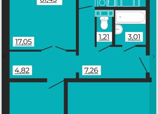 Продаю 2-комнатную квартиру, 61.5 м2, деревня Киселёвка, Изумрудная улица, 7