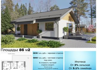 Дом на продажу, 86 м2, коттеджный посёлок Июль