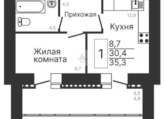 Продам 1-комнатную квартиру, 35.3 м2, Амурская область, Рабочая улица, 60