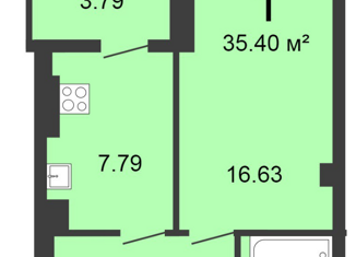 Продажа двухкомнатной квартиры, 48.2 м2, Ростовская область, Атмосферный переулок, 14
