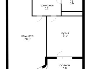 Продаю 1-ком. квартиру, 40.4 м2, Краснодар, Черниговская улица, 1, ЖК Версаль