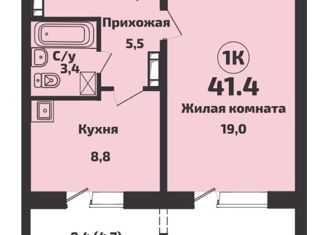 Продажа 1-ком. квартиры, 41.4 м2, Новосибирская область, микрорайон Приозёрный, 710
