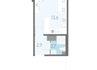 Продаю квартиру студию, 20.9 м2, Санкт-Петербург, Муринская дорога, метро Гражданский проспект