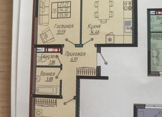 Продажа 2-комнатной квартиры, 52 м2, Краснодар, ЖК Облака, улица имени Генерала Корнилова, 10