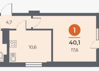 Продаю 1-ком. квартиру, 40.1 м2, Ростов-на-Дону, улица Оганова, 20с1, ЖК Сокол на Оганова