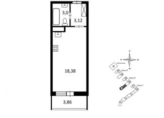 Продам квартиру студию, 23.9 м2, Санкт-Петербург, 1-й Предпортовый проезд, 13, 1-й Предпортовый проезд