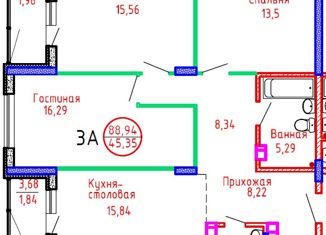 Продаю 3-ком. квартиру, 89.14 м2, Тольятти, Советская улица, 60А, Центральный район