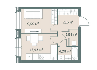 Продажа 1-комнатной квартиры, 36 м2, Лиски