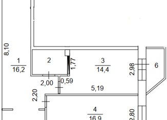Продаю 1-ком. квартиру, 57.55 м2, Снежинск, улица Строителей, 1А