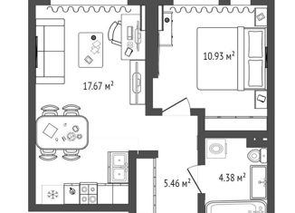 Продается 2-комнатная квартира, 38.44 м2, Тюмень, улица Тимофея Чаркова, 87, ЖК Звёздный