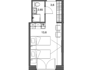 Продается квартира студия, 19.85 м2, Санкт-Петербург, набережная Макарова, 58с1, муниципальный округ Остров Декабристов