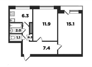 Продам 2-комнатную квартиру, 44.2 м2, Санкт-Петербург, Учительская улица, 8, муниципальный округ Прометей