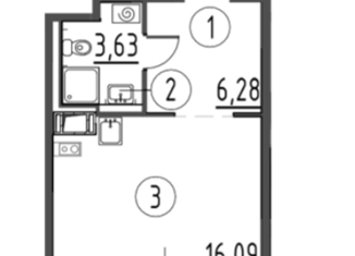 Продам квартиру студию, 26 м2, Виллозское городское поселение