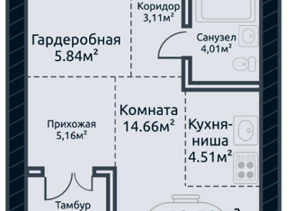 2-комнатная квартира на продажу, 61.5 м2, Томск, улица Аркадия Иванова, 21, Кировский район