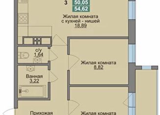 1-ком. квартира на продажу, 39.59 м2, Томск, улица Войкова, 51с5, Ленинский район