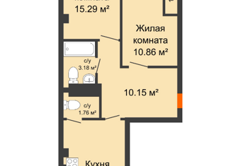 Продается 2-ком. квартира, 55.4 м2, поселок Верхнетемерницкий, Атмосферный переулок, 14