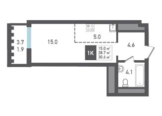 Продается квартира студия, 30.6 м2, Смоленская область