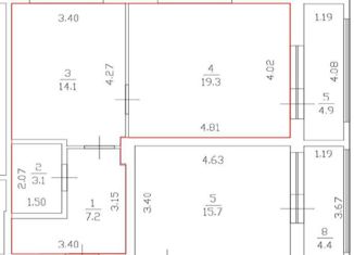 1-комнатная квартира на продажу, 43.7 м2, Нижний Новгород, ЖК Подкова на Родионова, улица Родионова, 202/2