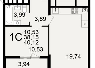 Продаю 1-комнатную квартиру, 41 м2, Рязань, Шереметьевская улица, 6к2, район Песочня