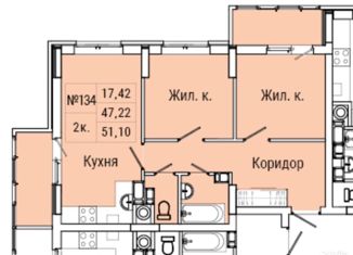 Продается 2-комнатная квартира, 52 м2, Батайск, ЖК Талалихина