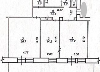 Продам трехкомнатную квартиру, 91 м2, Хабаровский край, улица Тургенева, 68