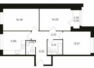 Продам 3-ком. квартиру, 75 м2, Москва, Тюменский проезд, 3к1, ЖК Преображение