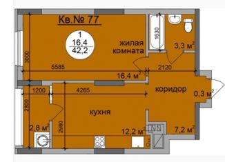 Однокомнатная квартира на продажу, 43 м2, Рязань, улица Старое Село, 2, район Песочня