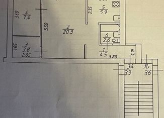 Продаю двухкомнатную квартиру, 44.5 м2, Боровичи, Парковая улица, 11