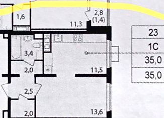 Продам 1-комнатную квартиру, 35 м2, Москва, ЖК Зелёная Вертикаль, Варшавское шоссе, 170Ек8