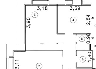 Продается 2-ком. квартира, 54.3 м2, деревня Крутые Выселки, улица Ю. А. Жоголева, 1