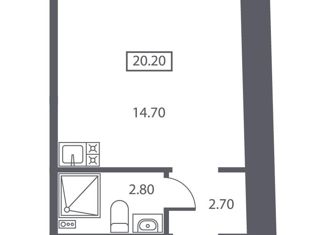 Продажа квартиры студии, 20.2 м2, Санкт-Петербург, улица Калинина, 10, метро Нарвская
