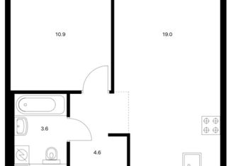 Двухкомнатная квартира на продажу, 38 м2, поселение Сосенское, улица Большое Понизовье, 14, ЖК Саларьево Парк