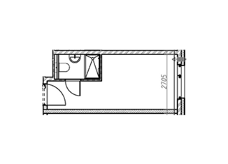 Квартира на продажу студия, 16.5 м2, Санкт-Петербург, улица Орджоникидзе, 44А, метро Московская