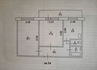 Продаю 2-комнатную квартиру, 43.3 м2, Татарстан, 11-й комплекс, 9