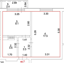 1-комнатная квартира на продажу, 34.6 м2, станица Северская, улица Петровского, 4