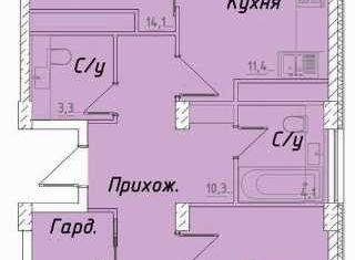 Продажа трехкомнатной квартиры, 78.7 м2, Ставрополь, Тюльпановая улица, 12, микрорайон № 29