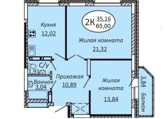 Продается 2-ком. квартира, 62.8 м2, Новосибирск, Красный проспект, метро Площадь Ленина